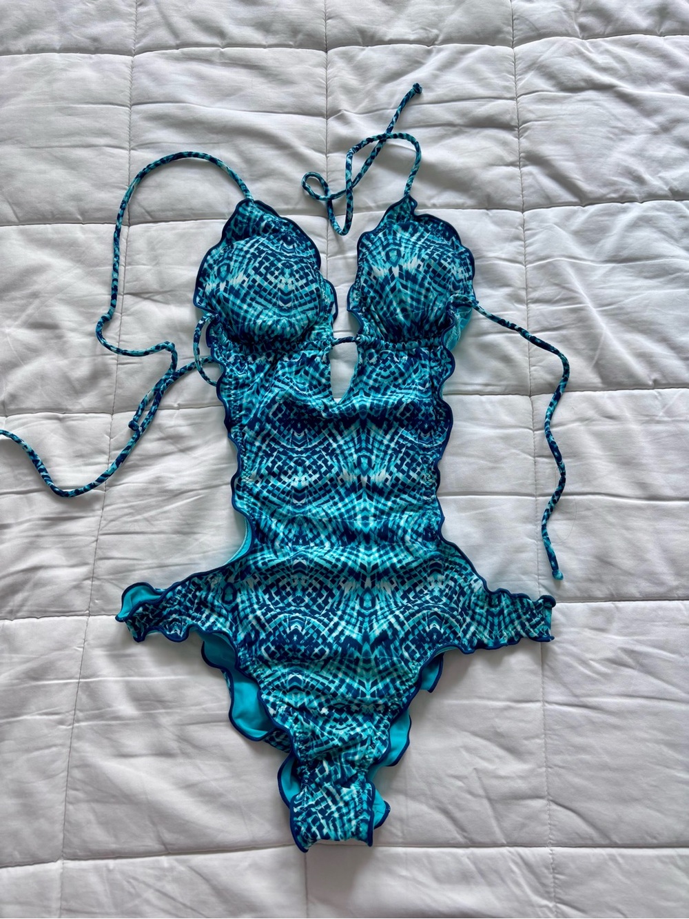 Sofia by Vix -  Blue Patterned One-Piece Swimsuit